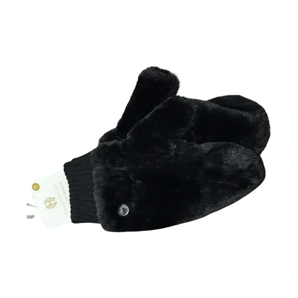 House of Harlow Faux Fur flip top gloves